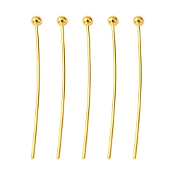 Golden Brass Ball Head pins, Cadmium Free & Lead Free, Golden, 25x0.5mm, 24 Gauge, Head: 2mm, about 9350pcs/bag