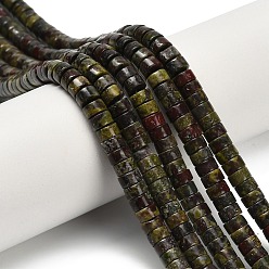 Кровь драконов Бисер натуральный дракон крови пряди, диск, Heishi бусы, 4x2~2.5 мм, отверстие : 0.7 мм, около 158~160 шт / нитка, 14.96''~15.16'' (38~38.5 см)