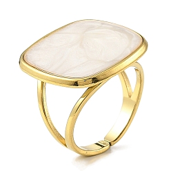 Настоящее золото 18K 304 эмалированные открытые манжеты из нержавеющей стали для женщин, ионное покрытие (ip), квадратный, реальный 18 k позолоченный, регулируемый