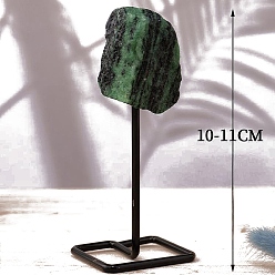 Рубин В Цоизита Натуральный рубин в цоизите для декоративного оформления витрины., с железной подставкой для демонстрации, украшение для рабочего стола по фэн-шуй для домашнего офиса, самородки, 100~110 мм