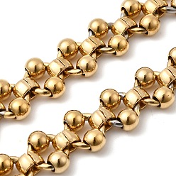 Real 20K Gold Plated 304 двухзвенные круглозвенные цепи из нержавеющей стали, несварные, ионное покрытие (ip), реальный 20 k позолоченный, 14.5x10.5x6 мм