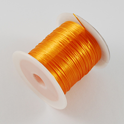 Dark Orange Flat Elastic Crystal String, Elastic Beading Thread, for Stretch Bracelet Making, Dark Orange, 1mm, about 10.93 yards(10m)/roll