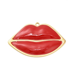 Lip 304 подвески из нержавеющей стали, с эмалью, золотые, губа, 35x54.5x4 мм, отверстие : 2.5 мм