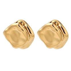 Настоящее золото 18K Женские серьги-гвоздики из нержавеющей стали, ромб, реальный 18 k позолоченный, 21.5x21.5 мм