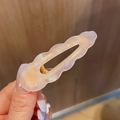 Розовый Заколки для волос из кожи аллигатора, аксессуары для волос для женщин и девочек, слеза, туманная роза, 66 мм