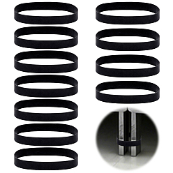 Черный 12шт. резиновых широких лент, чёрные, 15.8x2.05x0.1 см