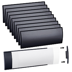 Black 10Pcs Rectangle Self-adhesive Aluminium Alloy Sign, for Wall Door Accessories Sign, Black, 210x80x12.5mm
