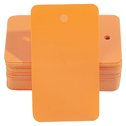 Orange 100Pcs PVC Plastic Blank Big Pendants, Rectangle, Orange, 70x40x0.5mm, Hole: 3mm