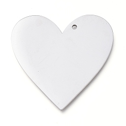 Stainless Steel Color Tarnish Resistant 304 Stainless Steel Pendants, Mirror Polished Finish, Stamping Blank Tag, Laser Cut, Heart, Stainless Steel Color, 29.5x30x0.8mm, Hole: 1.2mm