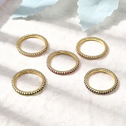Настоящее золото 18K Латунные микро проложить пальцев кольца кубического циркония, стойки покрытие, долговечный, без кадмия и без свинца, реальный 18 k позолоченный, 1.5 мм, размер США 7 1/4 (17.5 мм)