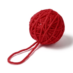 Red Yarn Knitted Christmas Ball Ornaments, for Xmas Wedding Party Decoration , Red, 115~119mm
