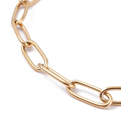 Oro Chapado al vacío 304 pulseras de cadena con clip de acero inoxidable, con cierre de langosta, dorado, 7-3/4 pulgada (19.6 cm)