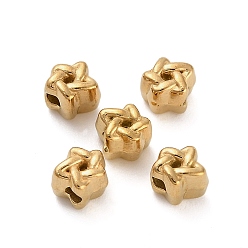 Настоящее золото 18K 304 из нержавеющей стали бусы, звезда, ионное покрытие (ip), реальный 18 k позолоченный, 4x4x4 мм, отверстие : 1.4 мм