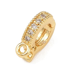 Настоящее золото 18K Латунные микро проложить кубического циркония кулон поручительств, без кадмия и без свинца, стойки покрытие, долговечный, реальный 18 k позолоченный, 9x2.5x7 мм, отверстие : 1.1 мм