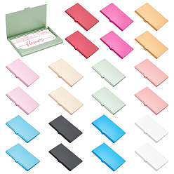 (52) Непрозрачная лаванда 22шт. 11цвета, алюминиевый сплав, держатель для визитных карточек, коробка, органайзер для карточек, прямоугольные, разноцветные, 93x58x8 ттт, 2 шт / цвет