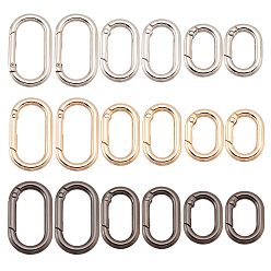 (52) Непрозрачная лаванда 18шт 9 цвета сплава пружинные затворные кольца, овальные, разноцветные, 28.5~44x21~25x4.5 мм, 2 шт / цвет