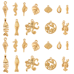 Mixed Shapes 24 шт. 12 стиль морская тематика 304 подвески из нержавеющей стали, ионное покрытие (ip), разнообразные, 10.5~33.5x4~20x2~6 мм, отверстие : 0.9~1.6 мм, 2 шт / стиль