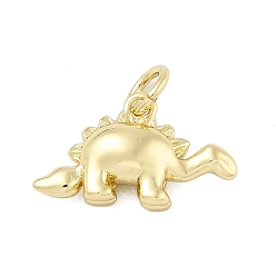 Настоящее золото 18K Латунные подвески, динозавр прелести, стойки покрытие, без свинца и без кадмия, долговечный, с целью перехода в кольце, реальный 18 k позолоченный, 9x15.5x4.5 мм, отверстие : 3.4 мм