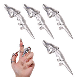 Платина 4шт. Кольца для ногтей из сплава, Наконечник для украшения колец для ногтей, платина, 96x21 мм