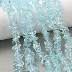 Небесно-голубой Нити стеклянных бусин с имитацией аквамарина, голубой, 7.5~12.5x5.5~8 мм, отверстие : 0.7 мм, 31.10~31.50 дюйм (79~80 см)