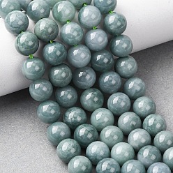 Другие Нефриты Нити бусин из натурального голубого нефрита, круглые, 8 мм, отверстие : 0.8~0.9 мм, около 50 шт / нитка, 15.39~15.51'' (39.1~39.4 см)