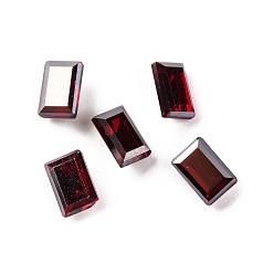 Сиамский Стеклянные стразы кабошоны, задние и задние, граненые, прямоугольные, Сиам, 6x4x2.5 мм