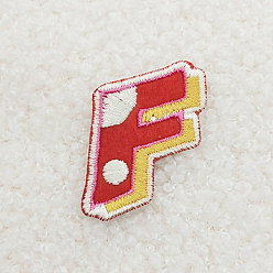Letter F Computerized Embroidery Cloth Iron on/Sew on Patches, Costume Accessories, Appliques, Letter.F, 34x30mm