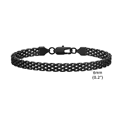 Черный Браслеты из нержавеющей стали с сеткой, с карабин-лобстерами , чёрные, 7-1/2x1/4 дюйм (19x0.6 см)