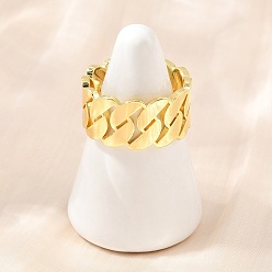 Plaqué 18K Or Véritable Anneaux ouverts pour manchettes en laiton, sans plomb et sans cadmium, plaqué longue durée, crémaillère plaquage, réel 18 k plaqué or, 11mm, taille us 9 3/4 (19.5 mm)