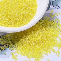 (RR136FR) Matte Transparent Yellow AB MIYUKI Round Rocailles Beads, Japanese Seed Beads, 11/0, (RR136FR) Matte Transparent Yellow AB, 2x1.3mm, Hole: 0.8mm, about 5500pcs/50g