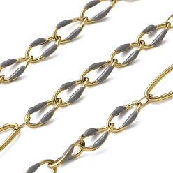 Темно-Серый 304 цепи эмалированные из нержавеющей стали, пайки, с катушкой, ионное покрытие (ip), темно-серый, 20x6x1 мм