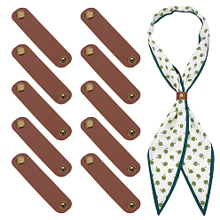 Черный 10шт. искусственная кожа с железными зажимами для шарфа, прямоугольные, античная бронза, чёрные, 82x19.5x1~4.5 мм