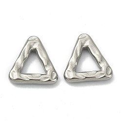 Stainless Steel Color Non-Tarnish 304 Stainless Steel linking Rings, Hammered, Triangle, Stainless Steel Color, 13.9x13.2x2.7mm, Inner Diameter: 7x6mm