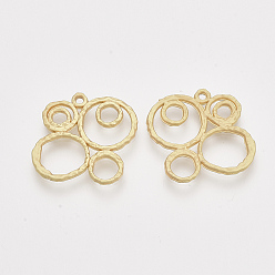 Матовый Золотой Цвет Подвесные подвески из сплава, для diy уф смолы, эпоксидная смола, Прессованные цветочные украшения, цветок, матовый золотой цвет, 21x21x1.5 мм, отверстие : 1.2 мм