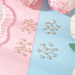 (52) Непрозрачная лаванда Гальванические стеклянные подвески, треугольные, с золотой латунной петлей, граненые, разноцветные, 7~8x4~6x4~6 мм, отверстие : 1.6 мм