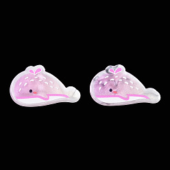Dolphin Acrylic Plastic Cabochns, Pearl Pink, Dolphin, 17x26.5x2mm