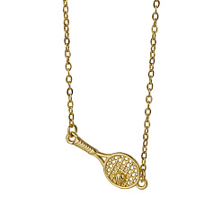 Золотой Уникальные ожерелья из нержавеющей стали с подвеской в виде теннисной ракетки для женщин, золотые, 17.72 дюйм (45 см)