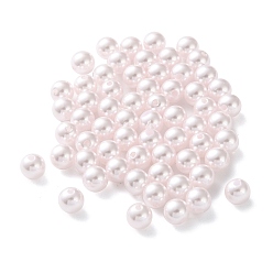 лаванда Пластиковые жемчужные бисера, круглые, лаванда, 6x5.5 мм, отверстие : 1.4 мм