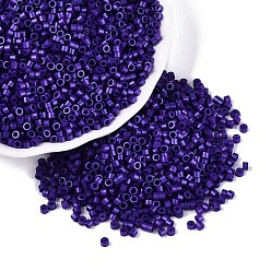 Темно-синий  Шифер Выпечка краска стеклянные бусины, цилиндр, темный сланец синий, 2.5x2 мм, отверстие : 1.4 мм, Около 45359 шт / фунт