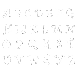 Crystal Hotfix Rhinestone, Iron on Patches Applique, For Shoes, Gartment and Bags Decoration, Alphabet, Crystal, 190x255mm