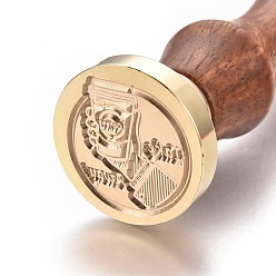 Drink Латунь ретро воск печать штамп, с деревянной ручкой, для изготовления открытки своими руками, круглые, образец напитка, 90x25 мм