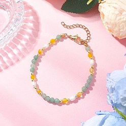 Зеленый Авантюрин Природные зеленые браслеты авантюрин бисером, с натуральным культивированным пресноводным жемчугом и гальваническим немагнитным синтетическим гематитом, граненые, 7-1/4 дюйм (18.5 см)