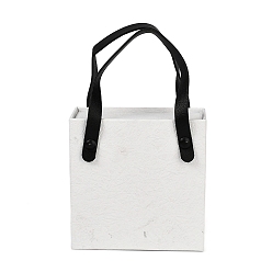 Белый Ящики для украшений из искусственной кожи с квадратной губкой внутри и прямоугольными мешочками для украшений из текстурированной бумаги, белые, 10.2x4.2x10.2 см