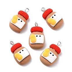 Перу Подвески из смолы, с платиновым железным колышком, консервированный арахис, Перу, 26x14.5x9 мм, отверстие : 2 мм