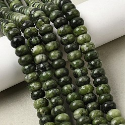 Chinese Jade Натуральные китайские бусины из южного нефрита, рондель, 10~10.5x6 мм, отверстие : 1 мм, около 61 шт / нитка, 14.88~15.04'' (37.8~38.2 см)