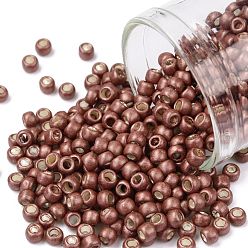 (564F) Matte Galvanized Cabernet TOHO Round Seed Beads, Japanese Seed Beads, Frosted, (564F) Matte Galvanized Cabernet, 8/0, 3mm, Hole: 1mm, about 1110pcs/50g