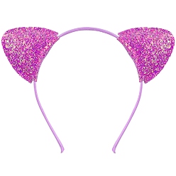 Орхидея Резинки для волос из ткани с кошачьими ушками для женщин, сиреневые, 140x120 мм