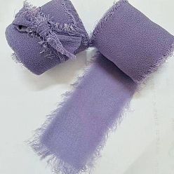 чертополох 5м полиэфирная шифоновая лента, Лента с необработанными краями для изготовления ювелирных бантов своими руками, Подарочная упаковка, чертополох, 1-5/8 дюйм (40 мм), около 5.47 ярдов (5 м) / рулон