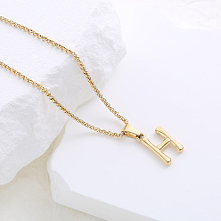 Letter H Ожерелья с подвесками в виде алфавита из нержавеющей стали для женщин, золотые, Письмо ч
