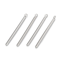 Нержавеющая Сталь Цвет Устойчивые к потускнению 304 подвески из нержавеющей стали, колонка, цвет нержавеющей стали, 38x3x2 мм, отверстие : 1.8 мм